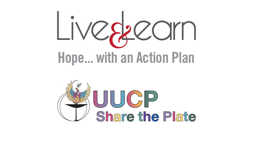 The Live and Learn logo floating above the UUCP share the Plate logo on a white background.