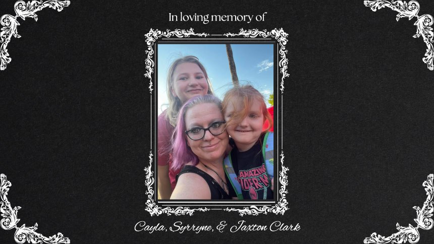 A memorial picture of the Clark family.